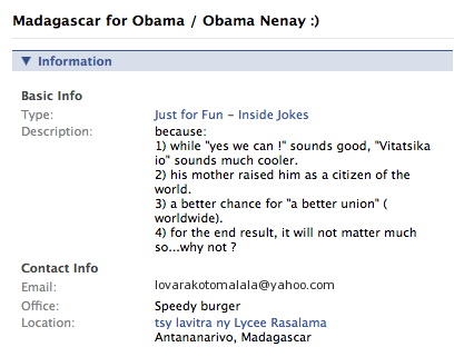 Madagascar for Obama